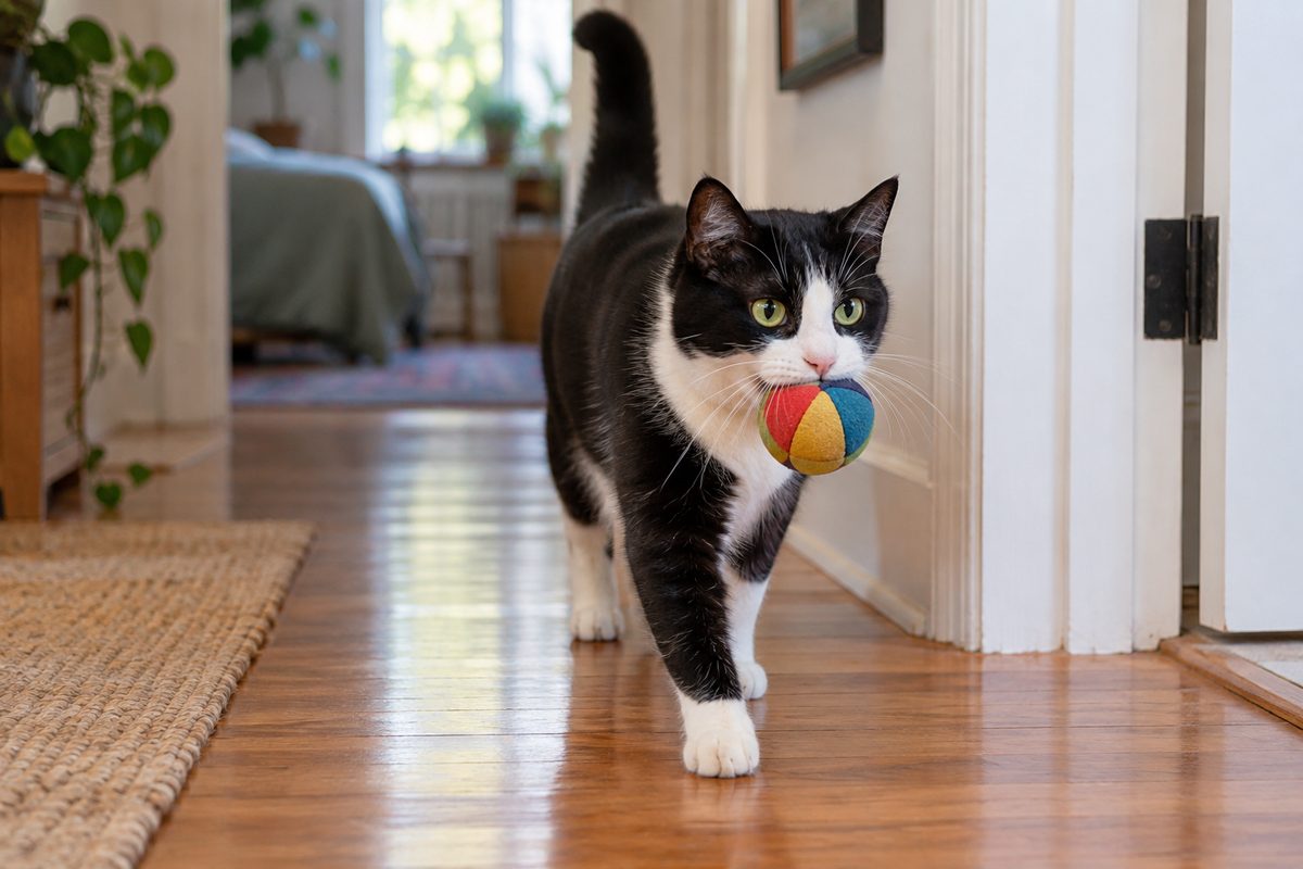 Why Does My Cat Carry Toys Around and Meow