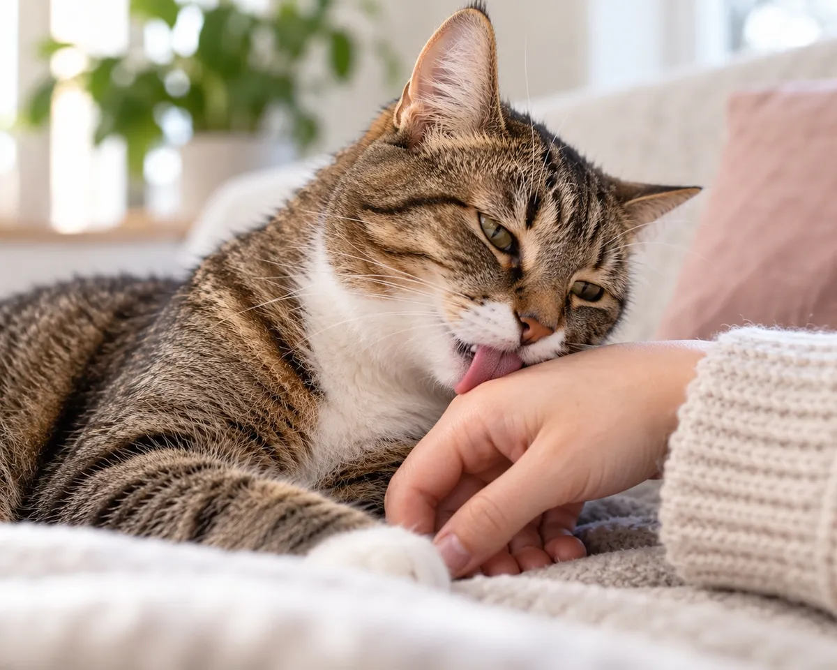 Why Does My Cat Lick Me? 8 Sweet Reasons Explained