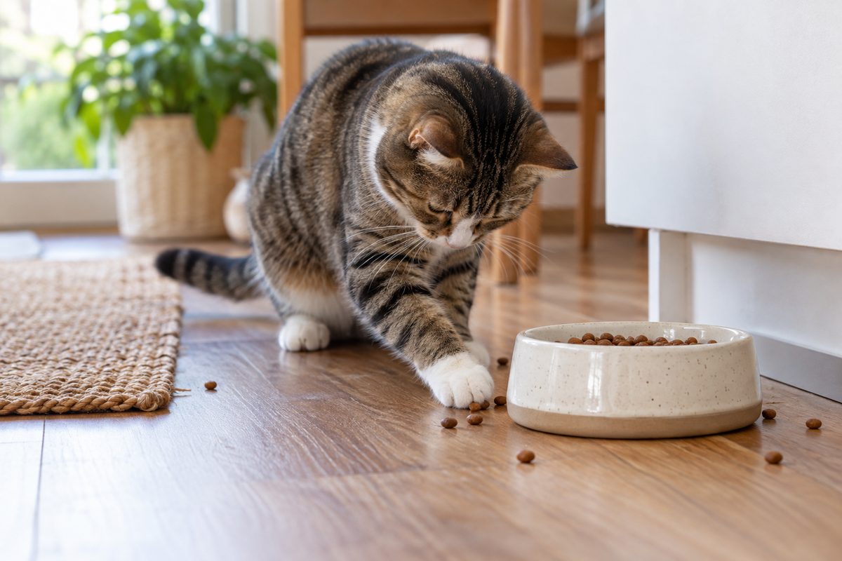Why Does My Cat Scratch Around the Food Bowl